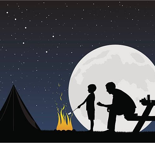 Cooking while camping with kids