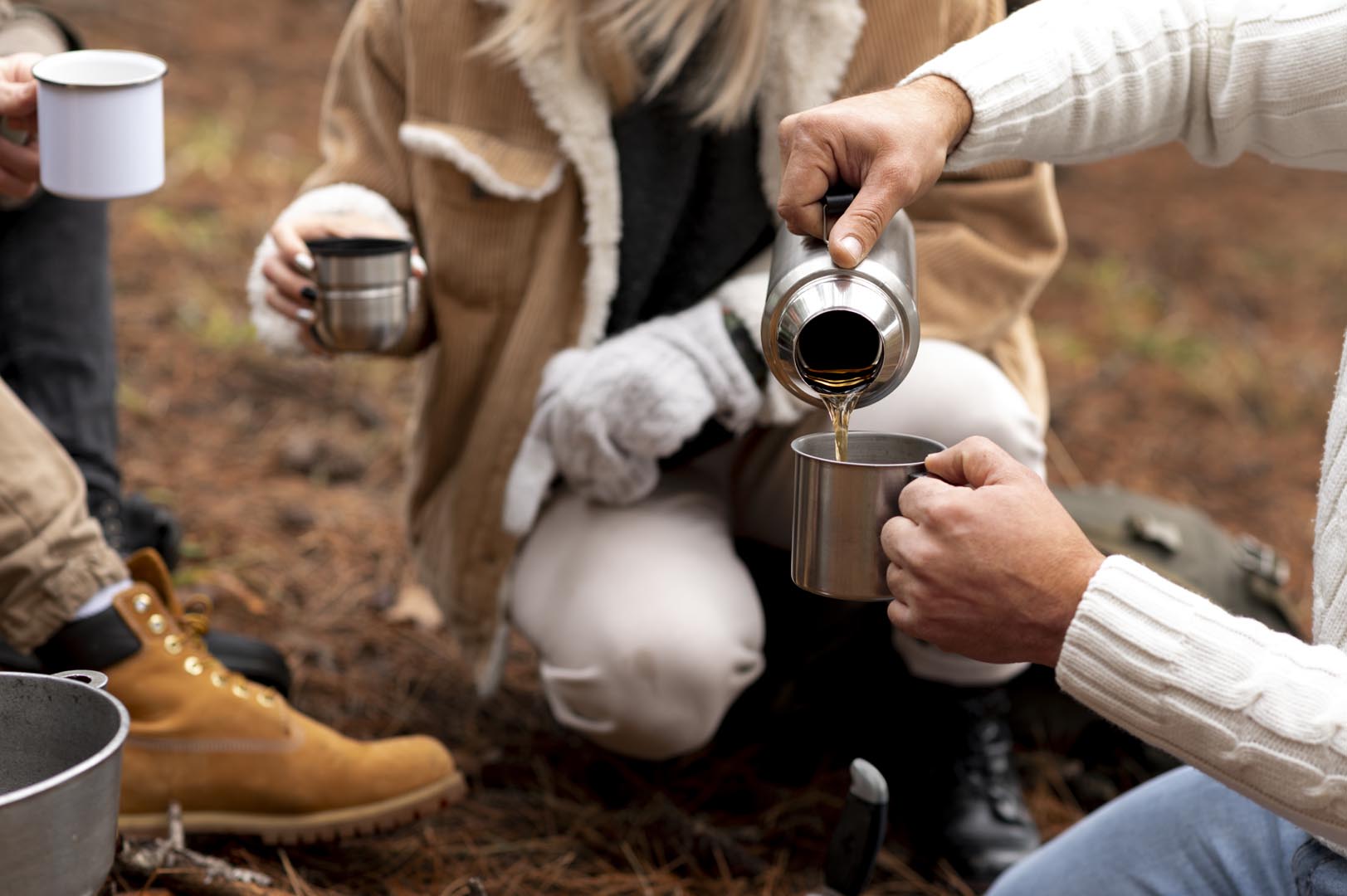 Friensds enjoying their winter camping